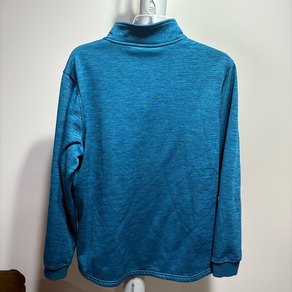 UNDER ARMOUR Fleece Quarter Zip Sweatshirt Sz L Blue Topaz Sweater Athletic - Picture 3 of 9